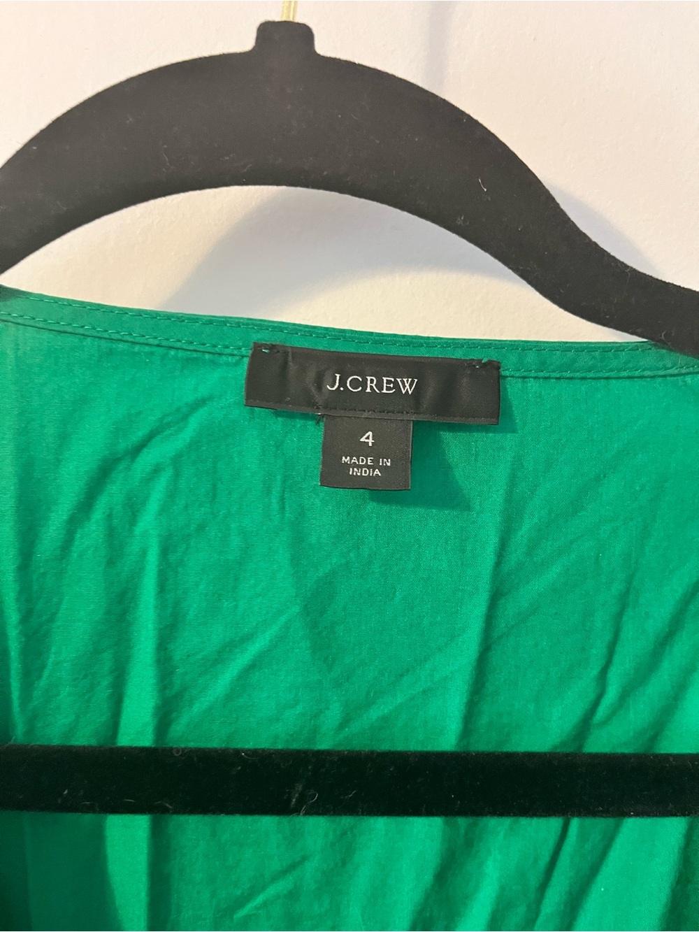 J. Crew Emerald Green Long Sleeve V-Neck Tie-Waist Dress - Picture 4 of 5